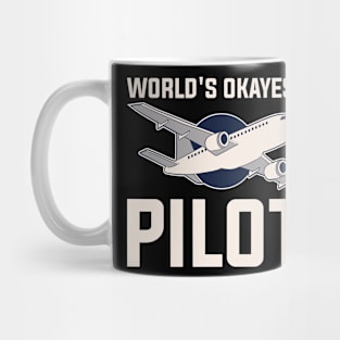 Worlds Okayest Pilot Funny Aviation Gift Mug